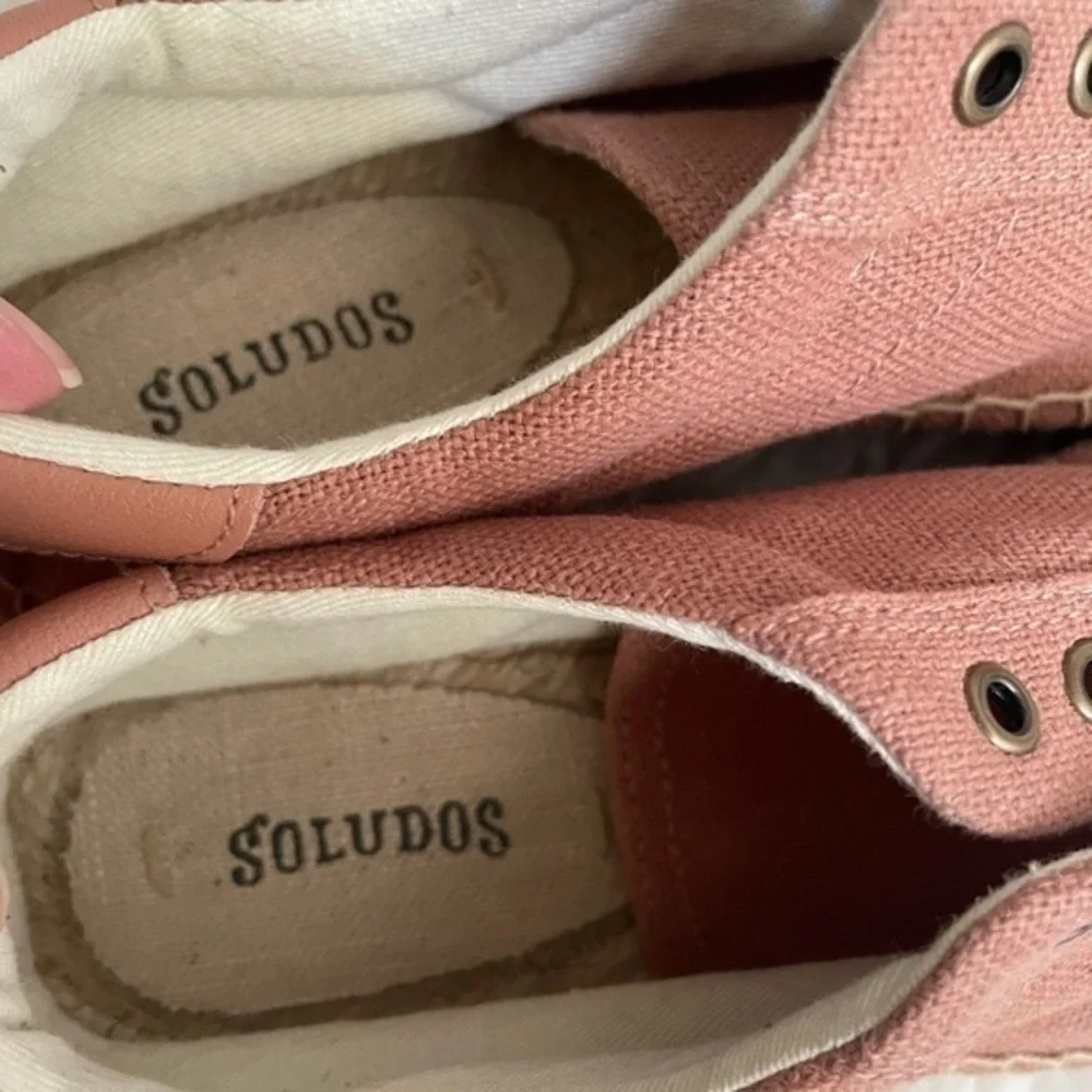 Soludos Izzy dusty pink canvas espadrille flats ladies 8.5‎ NO LACES